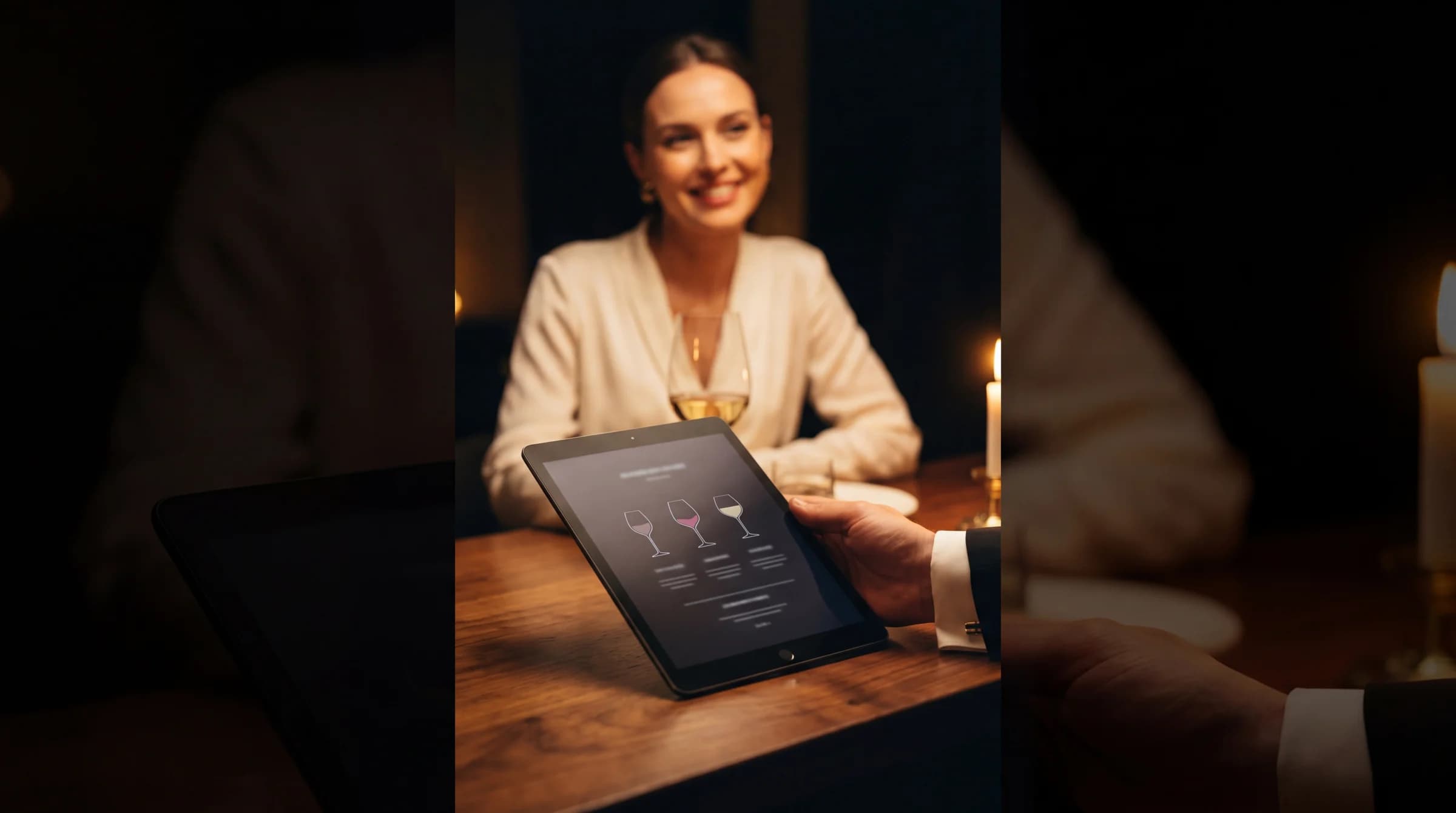 A guest scanning a QR placard at a busy neighborhood bar
